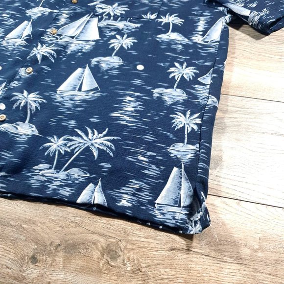 Island Shores XL Mens Short Sleeve Shirt Relaxed Hawaiian Vacation Casual - Picture 8 of 8